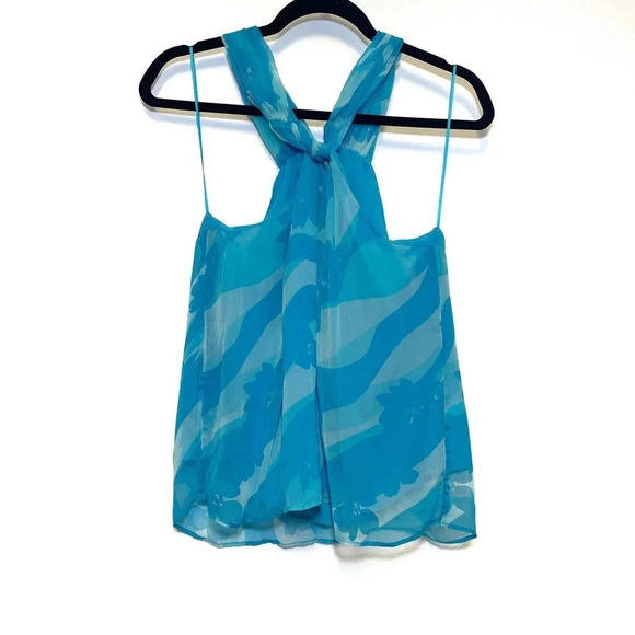 NWT Ramy Brooke Skylar Floral Twisted Halter Top - Summer Blouse - Picture 3 of 5